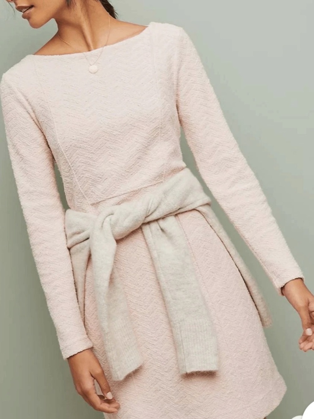 Anthropologie x Saturday Sunday  
Dress   Herringbone Long Sleeves Boat Neck XS